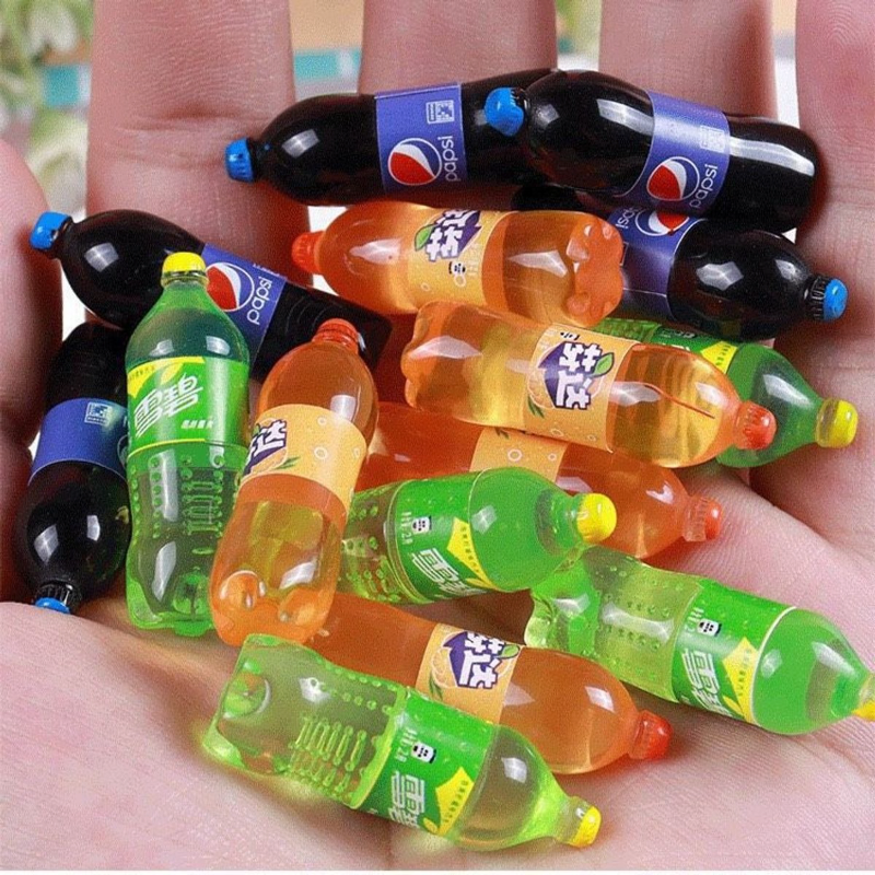 Resin Miniature Cold Drink Bottles 10 pcs